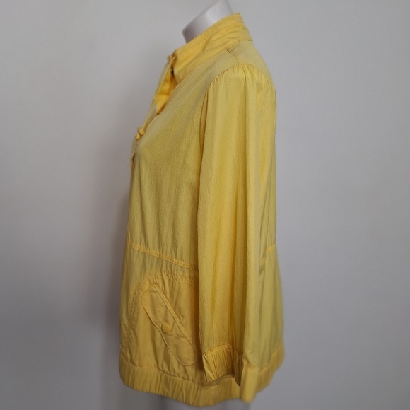 Zenergy by Chico’s Yellow Boho Gorpcore Lightweight Windbreaker Jacket Size L - Picture 6 of 13